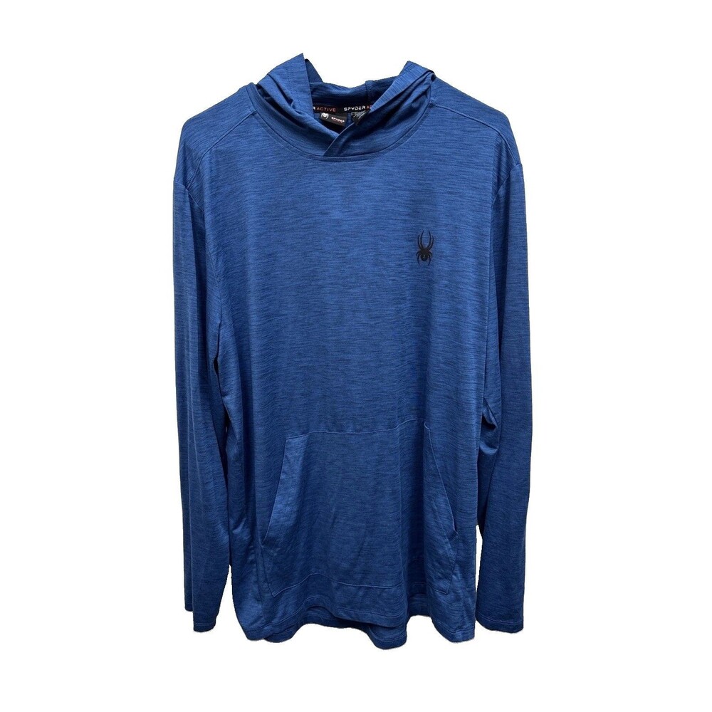Spyder Active Men XL Hoodie Pullover Blue Pocket Long Sleeve Logo ProWB